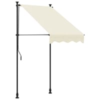 Copertină retractabilă vidaXL 150x100 cm, crem, cu cadru din oțel, parasolar manual pentru terasă și balcon 1
