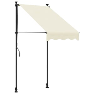 Copertină retractabilă vidaXL 150x100 cm, crem, cu cadru din oțel, parasolar manual pentru terasă și balcon