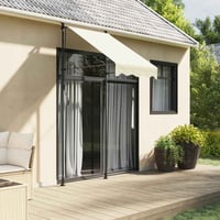 Copertină retractabilă vidaXL 150x100 cm, crem, cu cadru din oțel, parasolar manual pentru terasă și balcon 4