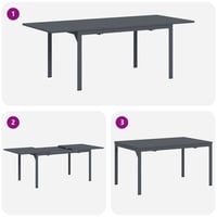 vidaXL vonkajší jedálenský stôl z ocele 210x90x73 cm antracitový záhradný stôl na terasu odolný voči poveternostným vplyvom, chýba návod na montáž 11