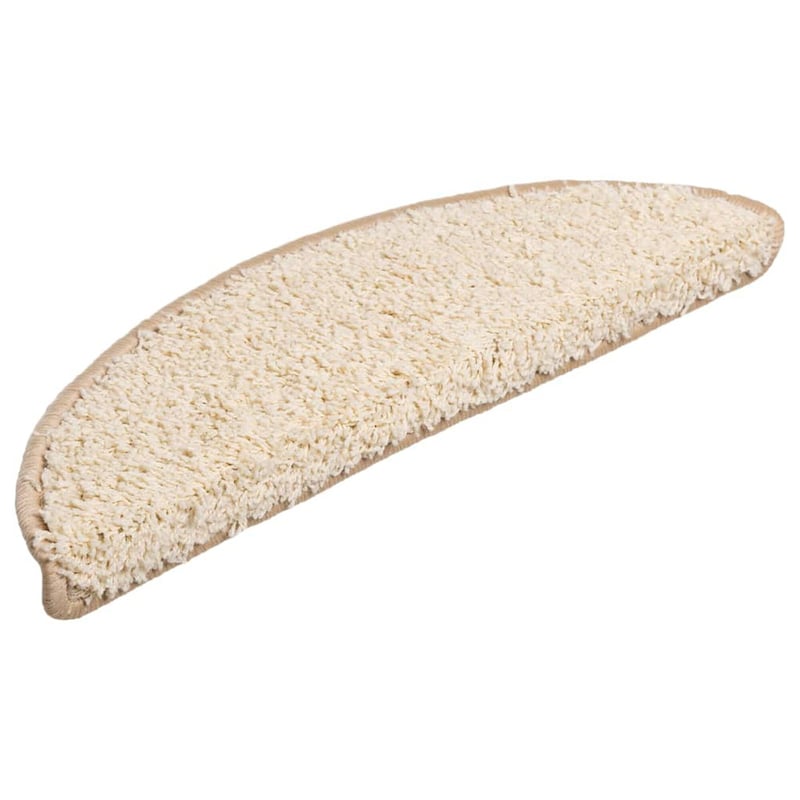 vidaXL Lépcsőmatrac 15 db 56x17x3 cm Krém Félkör