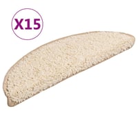vidaXL Lépcsőmatrac 15 db 56x17x3 cm Krém Félkör 2