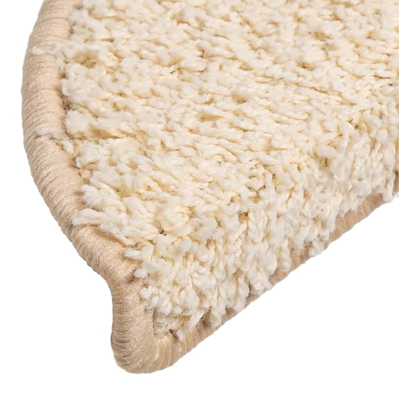 vidaXL Lépcsőmatrac 15 db 56x17x3 cm Krém Félkör