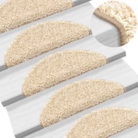 vidaXL Lépcsőmatrac 15 db 56x17x3 cm Krém Félkör 1