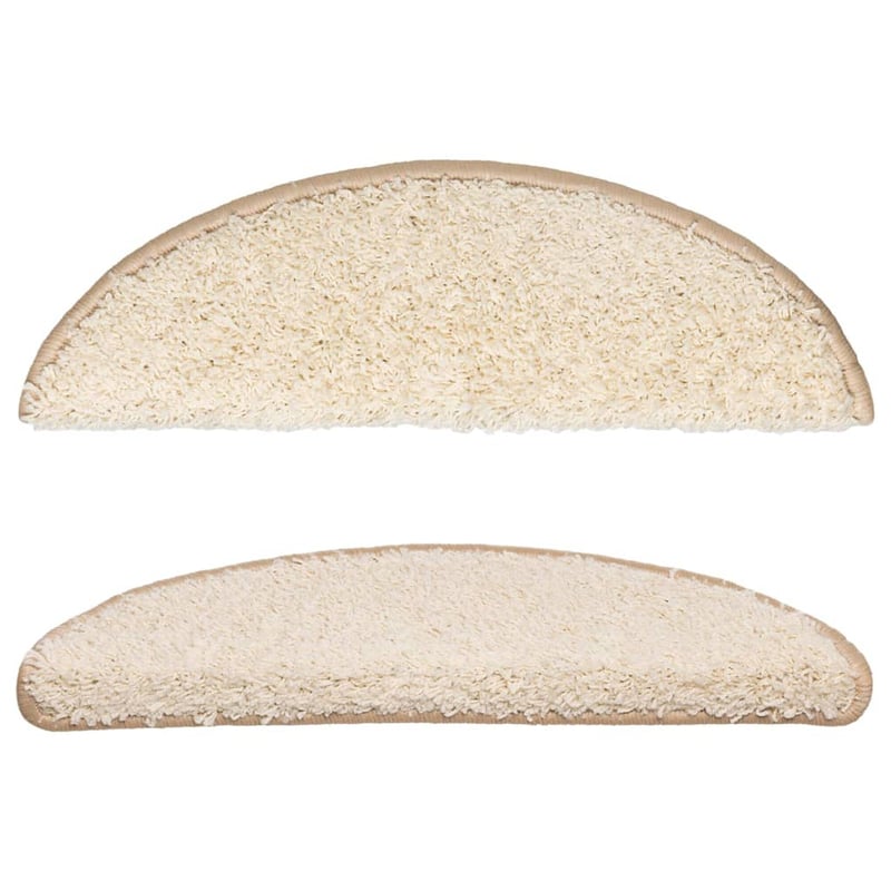vidaXL Lépcsőmatrac 15 db 56x17x3 cm Krém Félkör