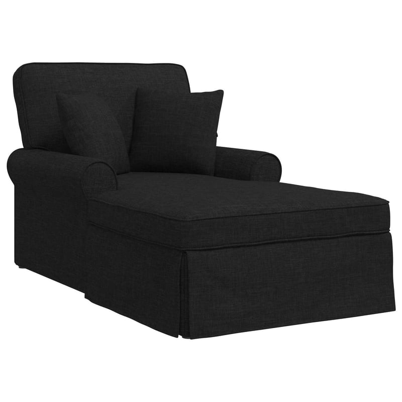 vidaXL Lounge Fotel Szoknyával és Párnákkal 3 Részes Fekete