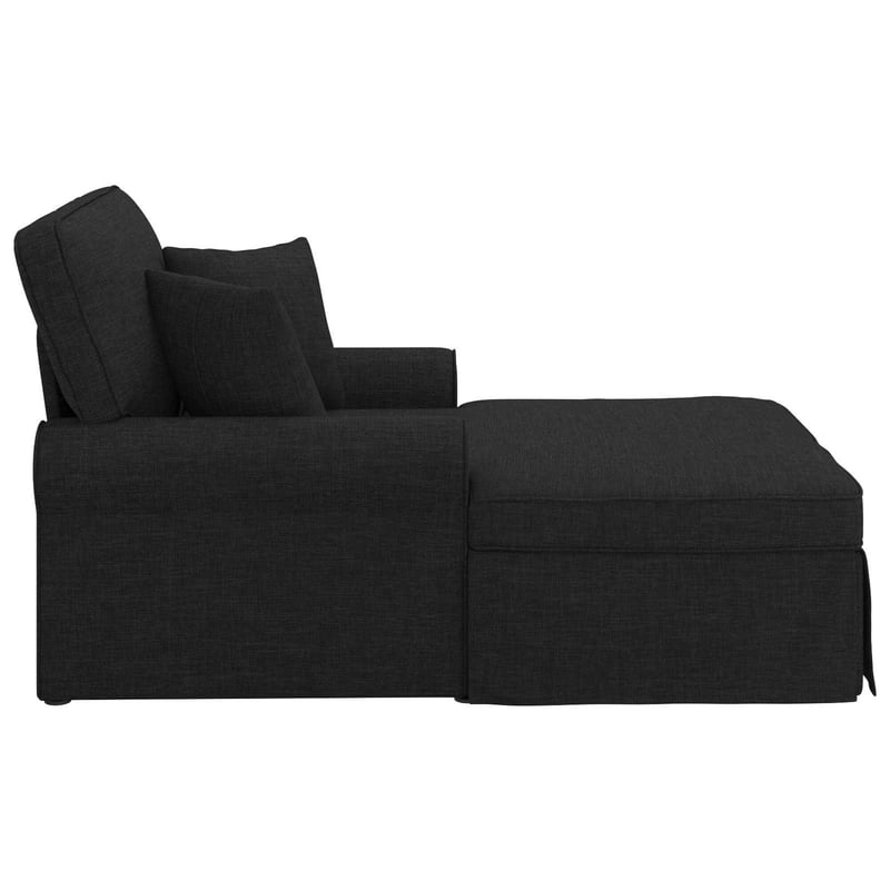 vidaXL Lounge Fotel Szoknyával és Párnákkal 3 Részes Fekete