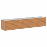 vidaXL Magaságyás Világosbarna 400x80x77cm Horganyzott Acél 1