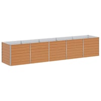 vidaXL Magaságyás Világosbarna 400x80x77cm Horganyzott Acél 7