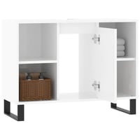 vidaXL Magasfényű Fehér Fürdőszobaszekrény 80x33x60 cm 4