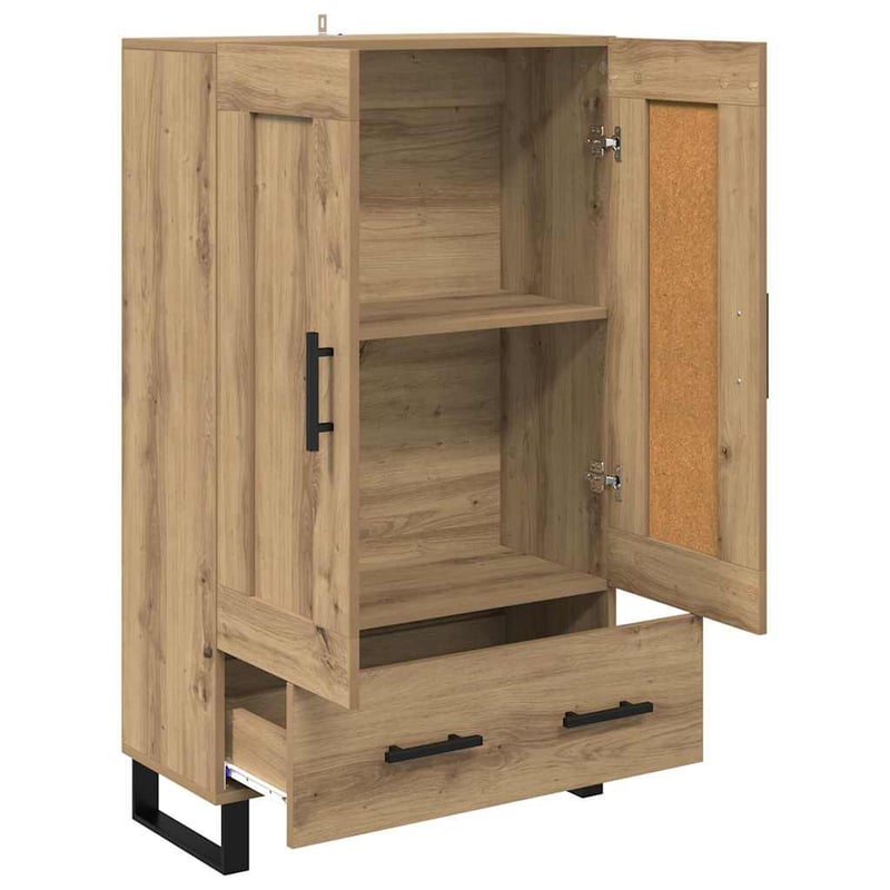 vidaXL Magasfiú fiókkal Artisan tölgy 69,5x31x115 cm