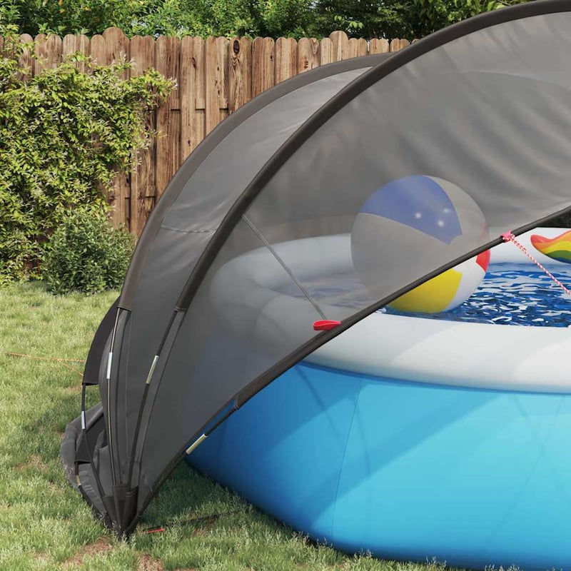 vidaXL Medence kupola fekete 405x405x192 cm