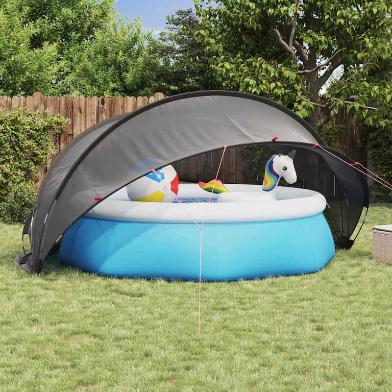 vidaXL Medence kupola fekete 405x405x192 cm
