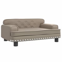 Pat pentru câini din piele artificială vidaXL - cappuccino - 90x53x30 cm 1