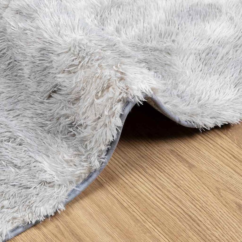 Covor shaggy vidaXL NAVARRA gri argintiu 160x160 cm