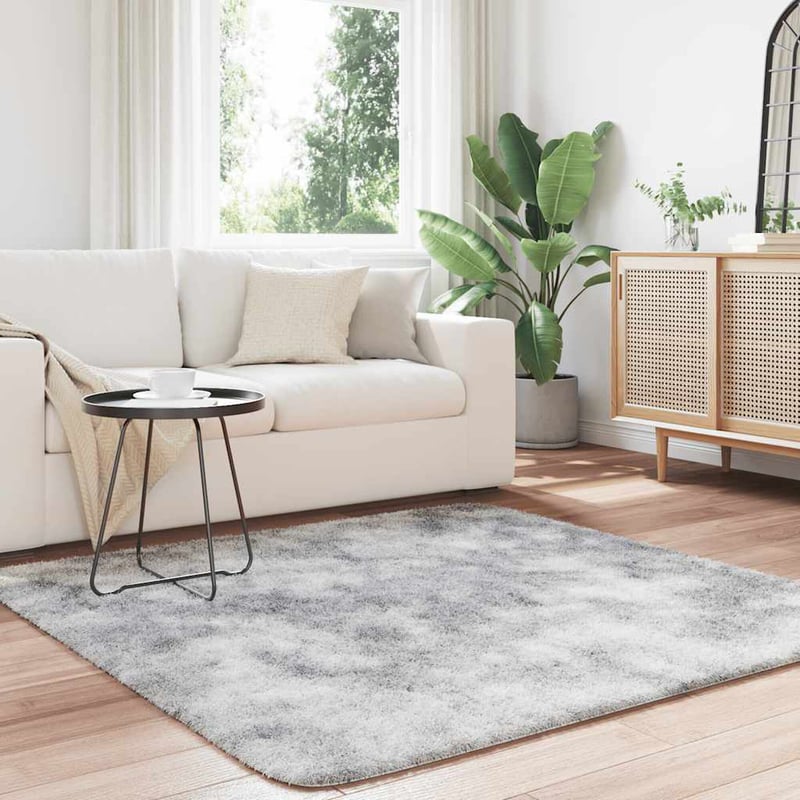 Covor shaggy vidaXL NAVARRA gri argintiu 160x160 cm