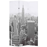 vidaXL New York mintás paraván 120x170 cm fekete-fehér 1