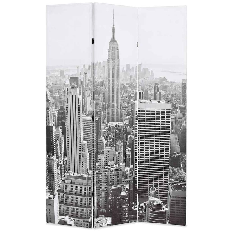 vidaXL New York mintás paraván 120x170 cm fekete-fehér