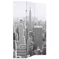 vidaXL New York mintás paraván 120x170 cm fekete-fehér 2