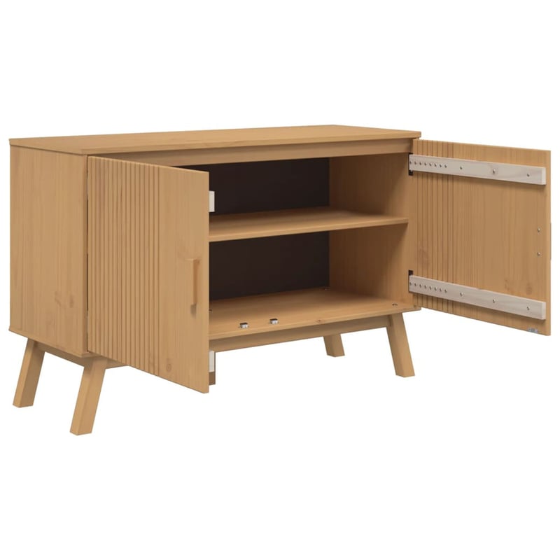 vidaXL OLDEN barna tömör fenyőfa tálalószekrény 114x43x73,5cm