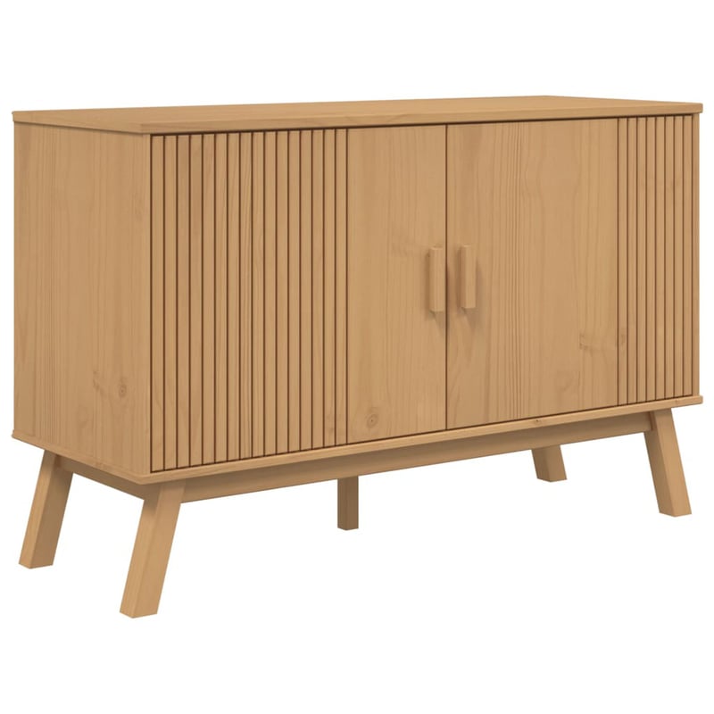 vidaXL OLDEN barna tömör fenyőfa tálalószekrény 114x43x73,5cm