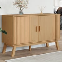 vidaXL OLDEN barna tömör fenyőfa tálalószekrény 114x43x73,5cm 2