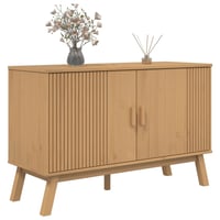 vidaXL OLDEN barna tömör fenyőfa tálalószekrény 114x43x73,5cm 5