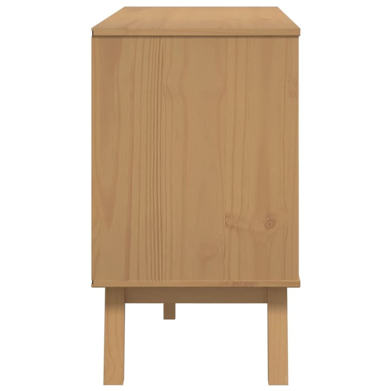vidaXL OLDEN barna tömör fenyőfa tálalószekrény 114x43x73,5cm