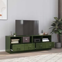 vidaXL Olívazöld Acél TV-szekrény 67x39x44 cm - 2 darab 2