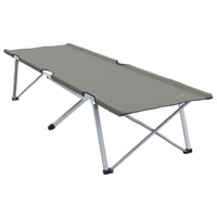 Pat de campanie pliabil vidaXL, gri, 194x62,5x42,5 cm 1