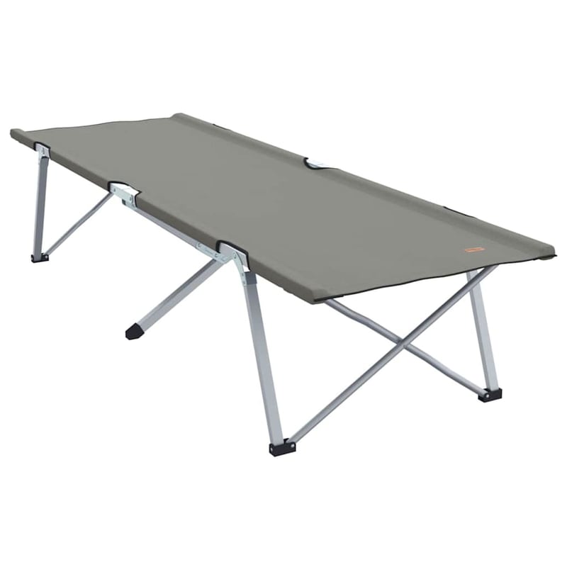 Pat de campanie pliabil vidaXL, gri, 194x62,5x42,5 cm