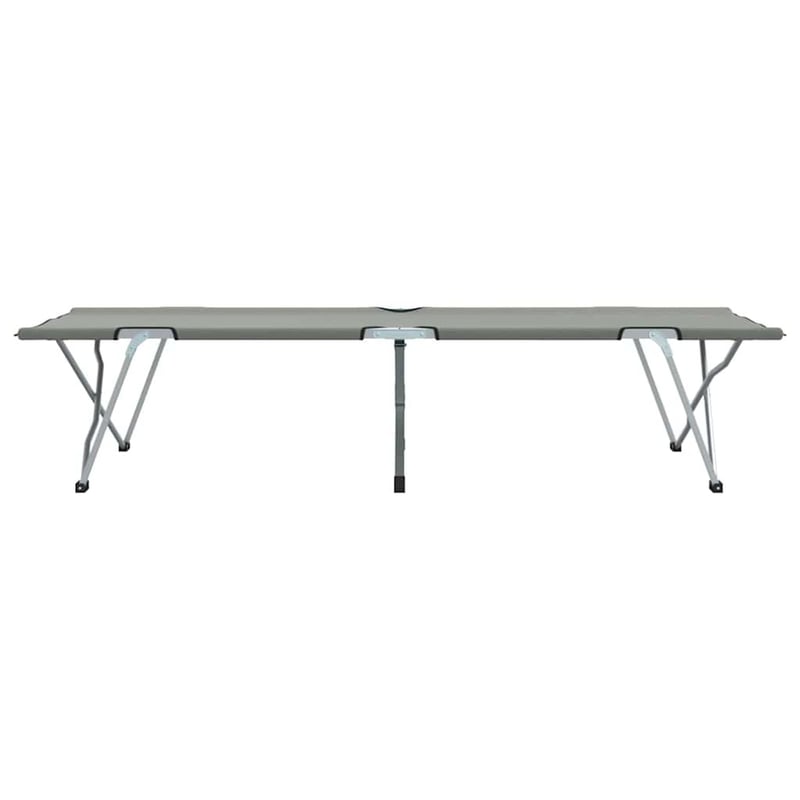Pat de campanie pliabil vidaXL, gri, 194x62,5x42,5 cm