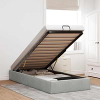 vidaXL Ottomán ágykeret matrac nélkül világosszürke bársony 90x200 cm egyszemélyes kárpitozott ágy tárolóhellyel 2