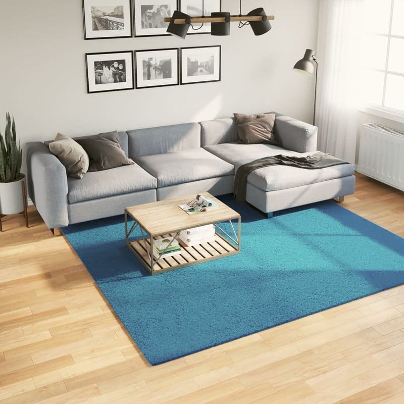 vidaXL OVIEDO türkiz rövid szálú szőnyeg 240x240 cm