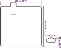 vidaXL Piknik Pléd Kék Kockás 200x200 cm Kemping Kert Outdoor 3