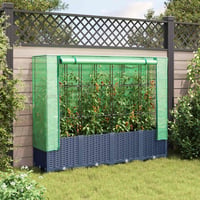 vidaXL Rattan Hatású Magaságyás Üvegháztakaróval 160x40x138cm 3