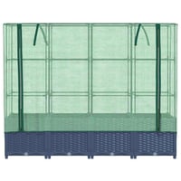 vidaXL Rattan Hatású Magaságyás Üvegháztakaróval 160x40x138cm 4
