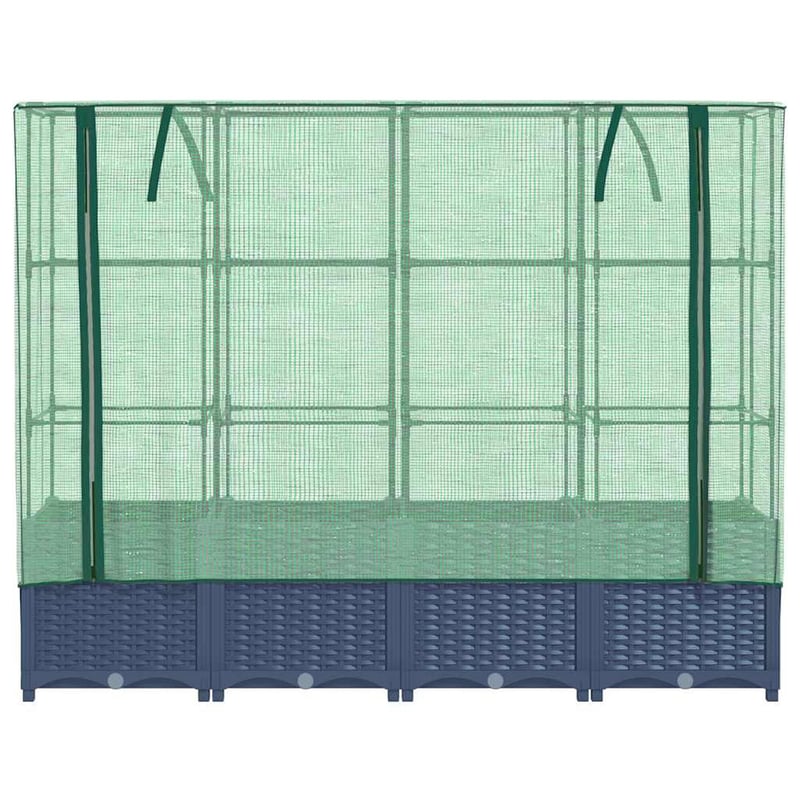 vidaXL Rattan Hatású Magaságyás Üvegháztakaróval 160x40x138cm