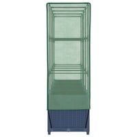 vidaXL Rattan Hatású Magaságyás Üvegháztakaróval 160x40x138cm 5