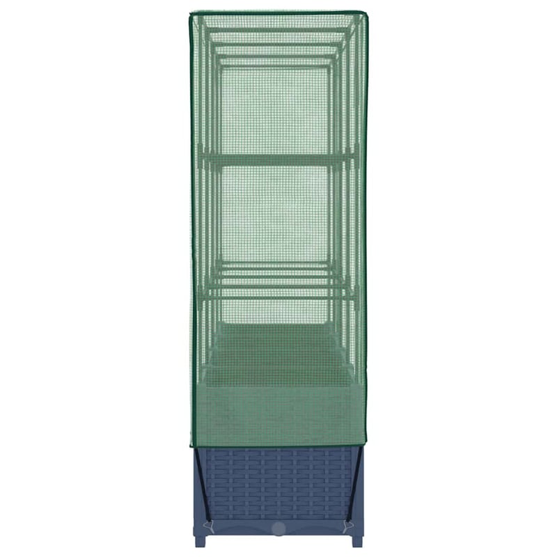 vidaXL Rattan Hatású Magaságyás Üvegháztakaróval 160x40x138cm