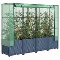 vidaXL Rattan Hatású Magaságyás Üvegháztakaróval 160x40x138cm 2