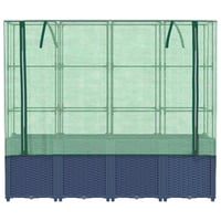 vidaXL rattan hatású magaságyás üvegháztakaróval 160x40x153cm 4