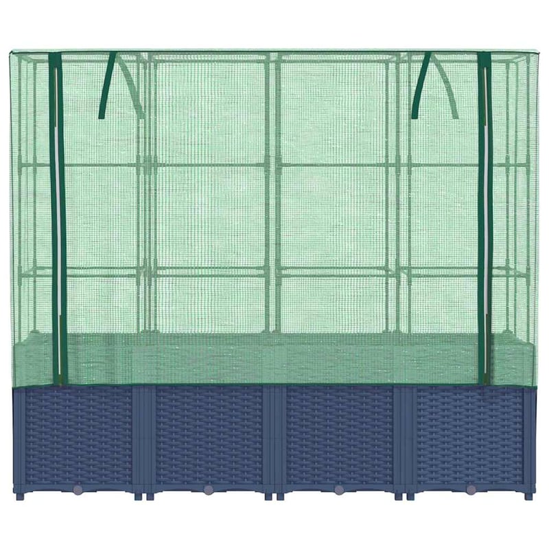 vidaXL rattan hatású magaságyás üvegháztakaróval 160x40x153cm
