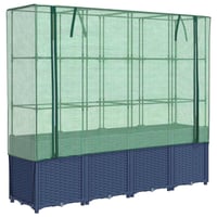 vidaXL rattan hatású magaságyás üvegháztakaróval 160x40x153cm 1
