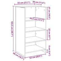 vidaXL recepciós pult betonszürke 55x50x103,5 cm szerelt 10