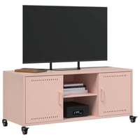 vidaXL Rózsaszín Acél TV-szekrény 100,5x39x43,5 cm 4