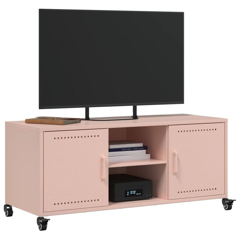 vidaXL Rózsaszín Acél TV-szekrény 100,5x39x43,5 cm