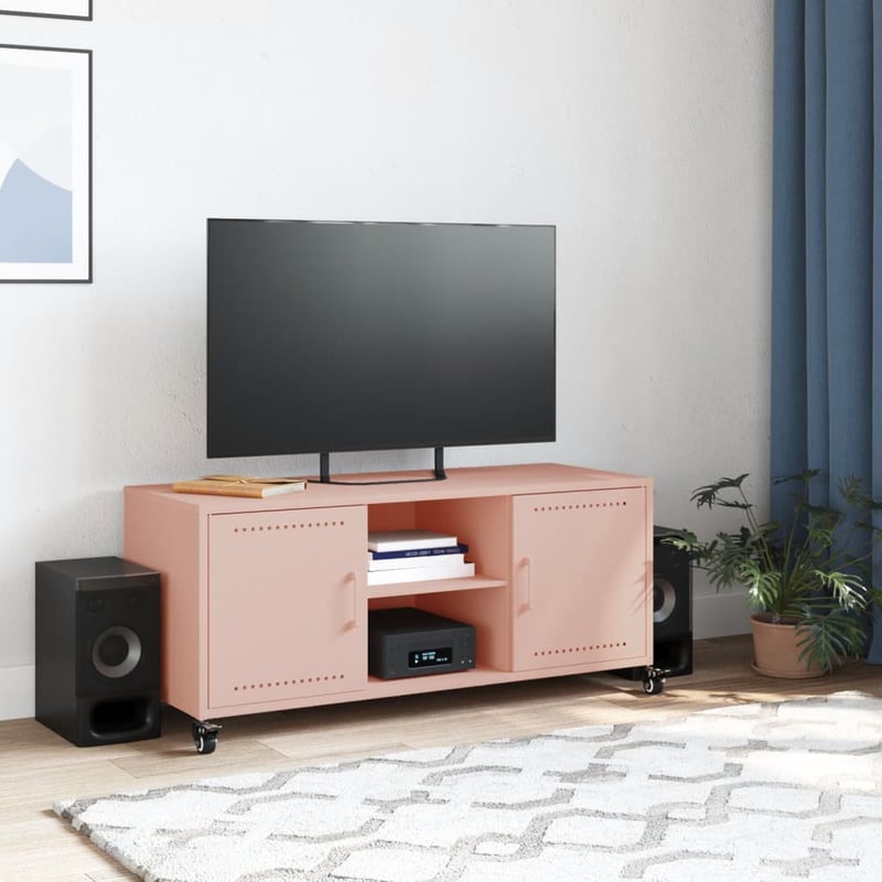 vidaXL Rózsaszín Acél TV-szekrény 100,5x39x43,5 cm