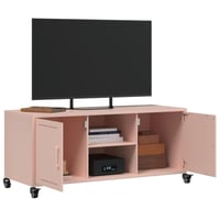 vidaXL Rózsaszín Acél TV-szekrény 100,5x39x43,5 cm 5