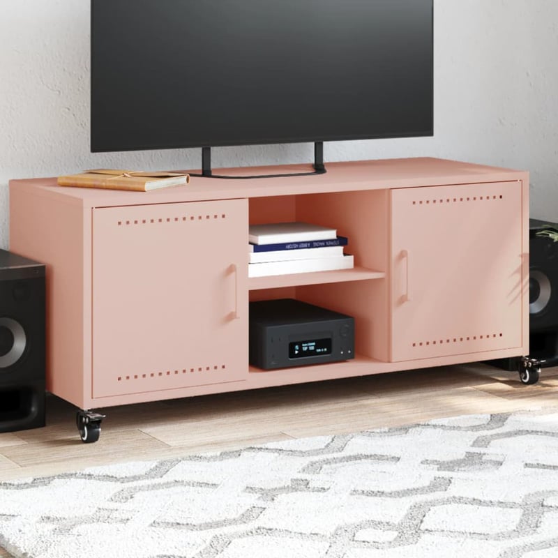 vidaXL Rózsaszín Acél TV-szekrény 100,5x39x43,5 cm